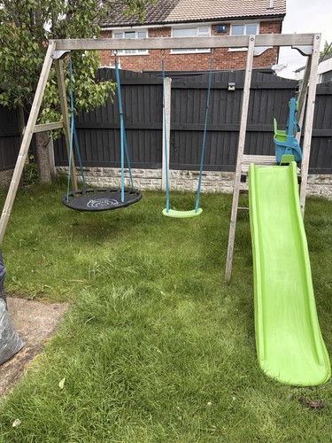 Large wooden climbing frame - wooden,